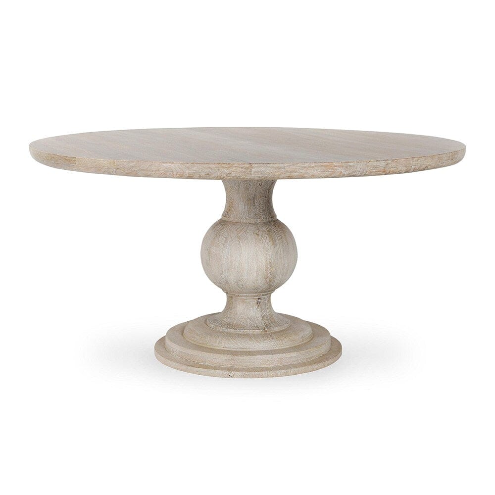 Classic Home  - Hera Mango Washed Wood Round Dining, Table - White Washed - 51011879 veiw 1
