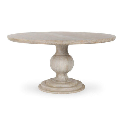 Classic Home  - Hera Mango Washed Wood Round Dining, Table - White Washed - 51011879 veiw 1