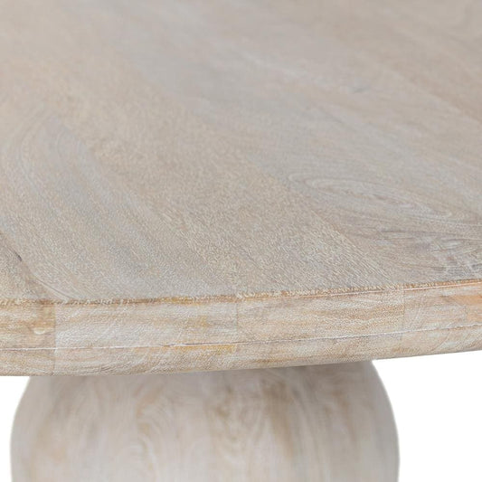 Classic Home  - Hera Mango Washed Wood Round Dining, Table - White Washed - 51011879 veiw 2
