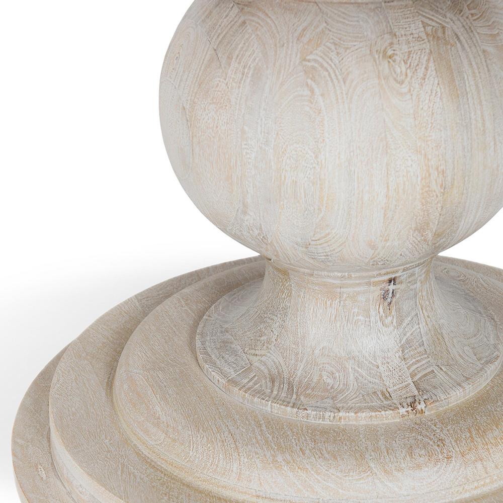 Classic Home  - Hera Mango Washed Wood Round Dining, Table - White Washed - 51011879 veiw 3