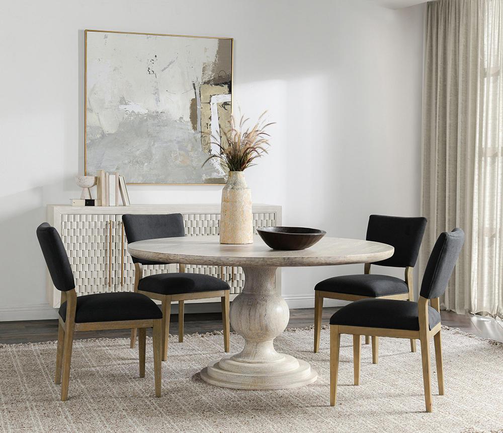 Classic Home  - Hera Mango Washed Wood Round Dining, Table - White Washed - 51011879 veiw 5