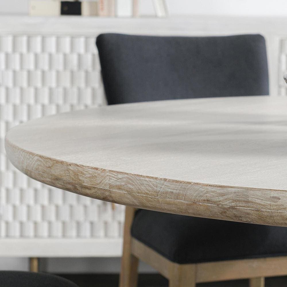 Classic Home  - Hera Mango Washed Wood Round Dining, Table - White Washed - 51011879 veiw 7