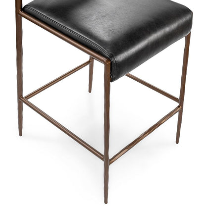 Classic Home  - Kayne Leather Counter Stool - Black - 53006253 veiw 5