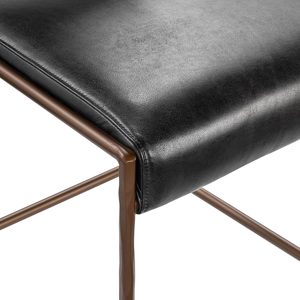 Classic Home  - Kayne Leather Counter Stool - Black - 53006253 veiw 6