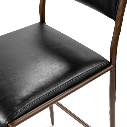 Classic Home  - Kayne Leather Counter Stool - Black - 53006253 veiw 7