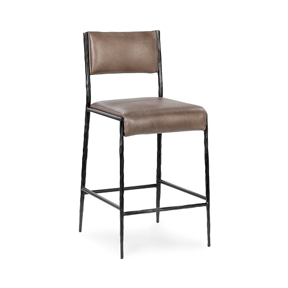 Classic Home  - Kayne Leather Counter Stool - Sand - 53006247 veiw 1