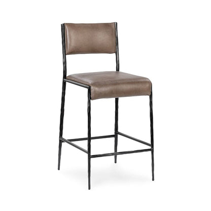 Classic Home  - Kayne Leather Counter Stool - Sand - 53006247 veiw 1