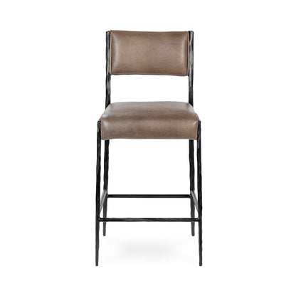 Classic Home  - Kayne Leather Counter Stool - Sand - 53006247 veiw 2
