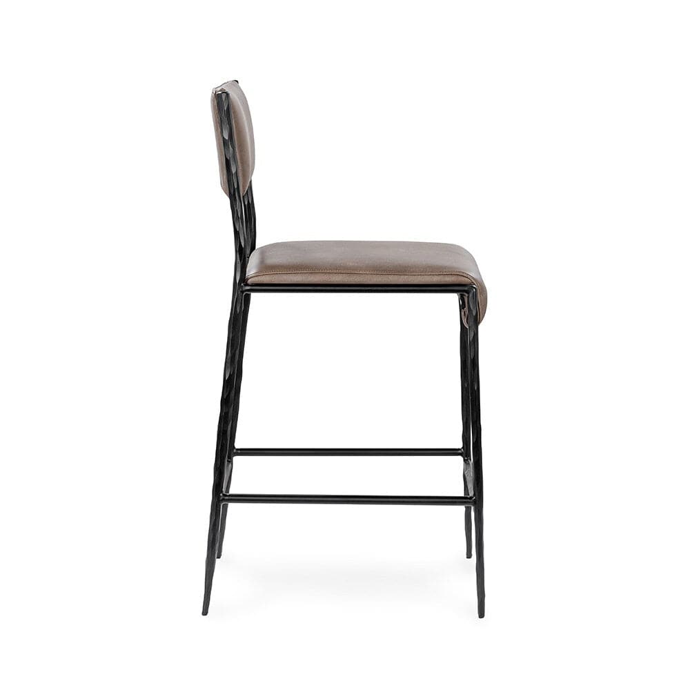 Classic Home  - Kayne Leather Counter Stool - Sand - 53006247 veiw 3