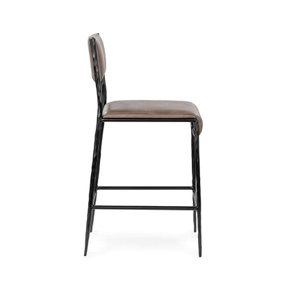 Classic Home  - Kayne Leather Counter Stool - Sand - 53006247 veiw 3