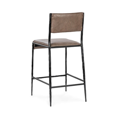 Classic Home  - Kayne Leather Counter Stool - Sand - 53006247 veiw 4