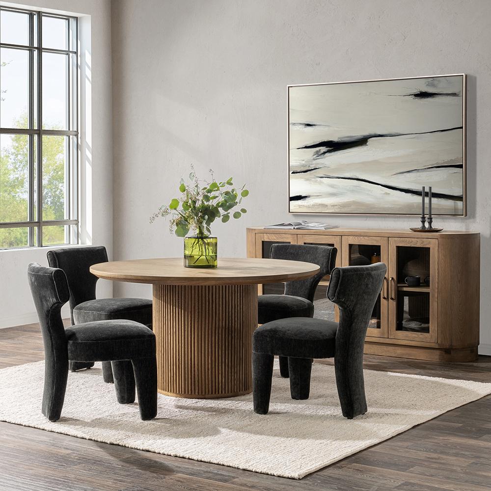 Classic Home  - Khai Upholstered Fabric Dining Chair - Charcoal - 53051763 veiw 9