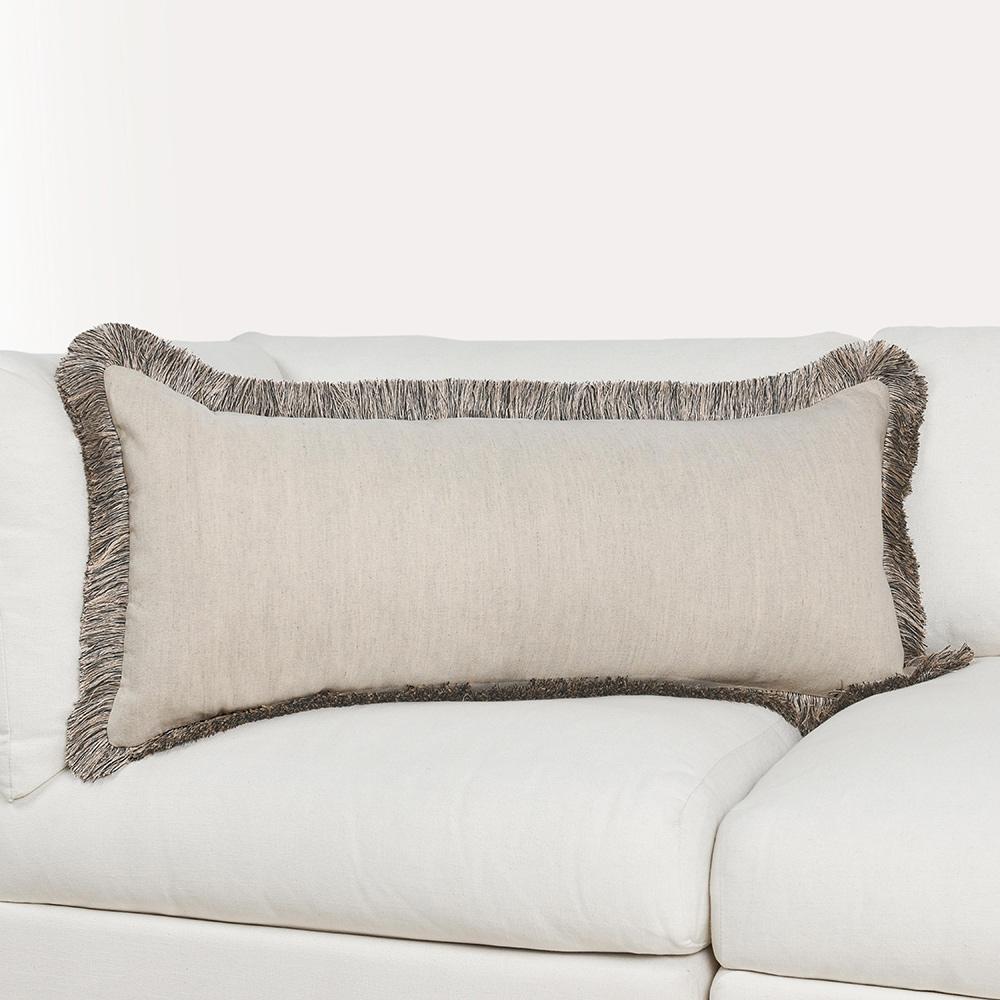 Villa by Classic Home - Nola 16x36 Cotton Blend Fabric Throw Pillow - Ivory - V300050 veiw 5