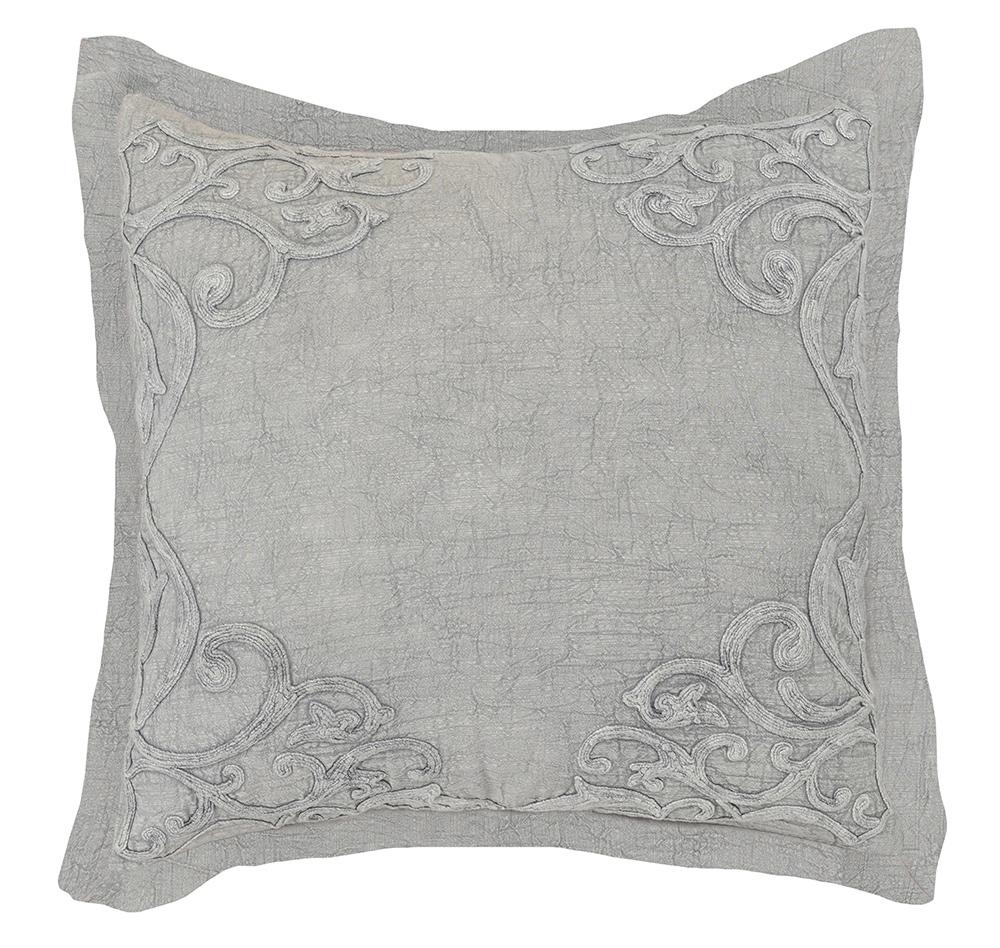Villa by Classic Home - Reagan Cotton Hand Design Euro Sham - Gray - V180120 veiw 1