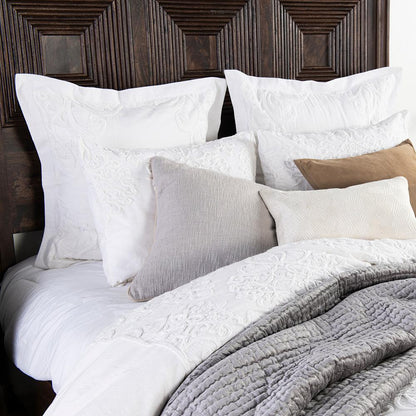 Villa by Classic Home - Reagan Cotton Hand Design Euro Sham - White - V211002 veiw 2