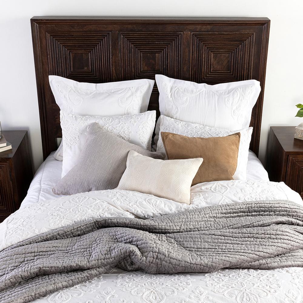 Villa by Classic Home - Reagan Cotton Hand Design Euro Sham - White - V211002 veiw 3