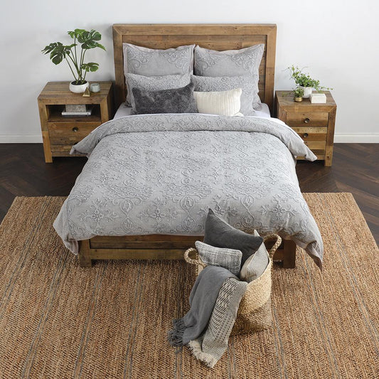 Villa by Classic Home - Reagan Cotton Hand Design King Sham - Gray - V180121 veiw 2