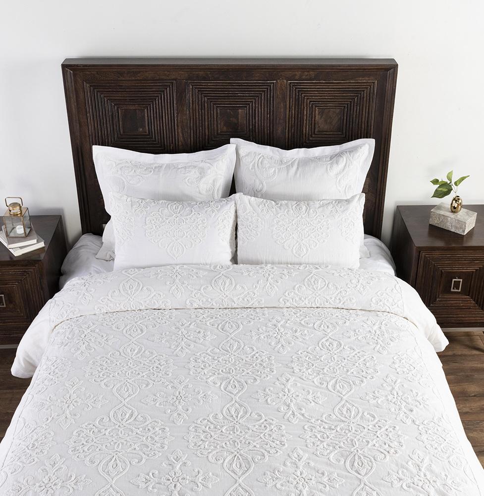 Villa by Classic Home - Reagan Cotton Hand Design King Sham - White - V211003 veiw 2