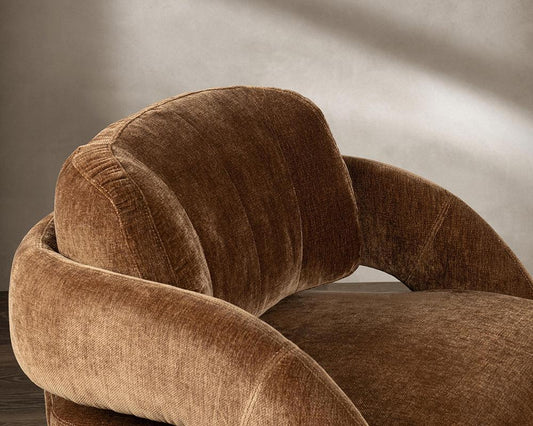 Classic Home  - Salino Upholstered Fabric Lounge Accent Chair - Bronze - 53051758 veiw 2