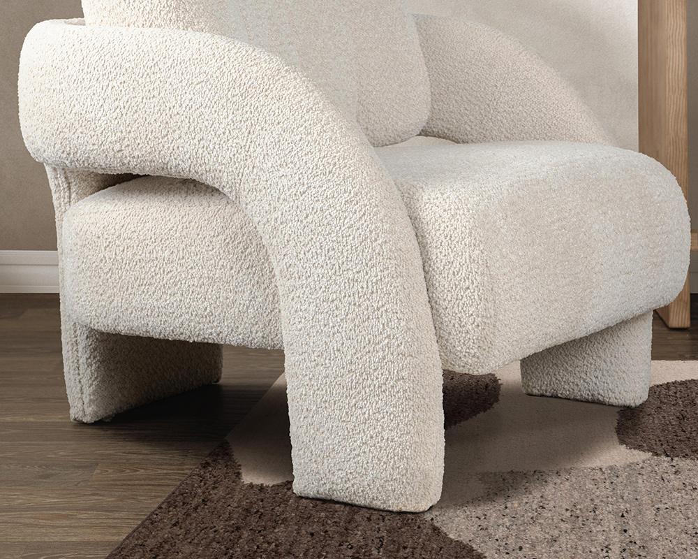 Classic Home  - Salino Upholstered Fabric Lounge Accent Chair - Natural - 53051759 veiw 3