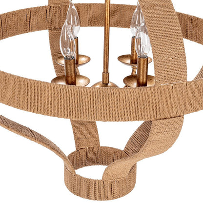 Classic Home  - Sarmiento Pendant Light, Large - Natural/ Gold - 56004273 veiw 5