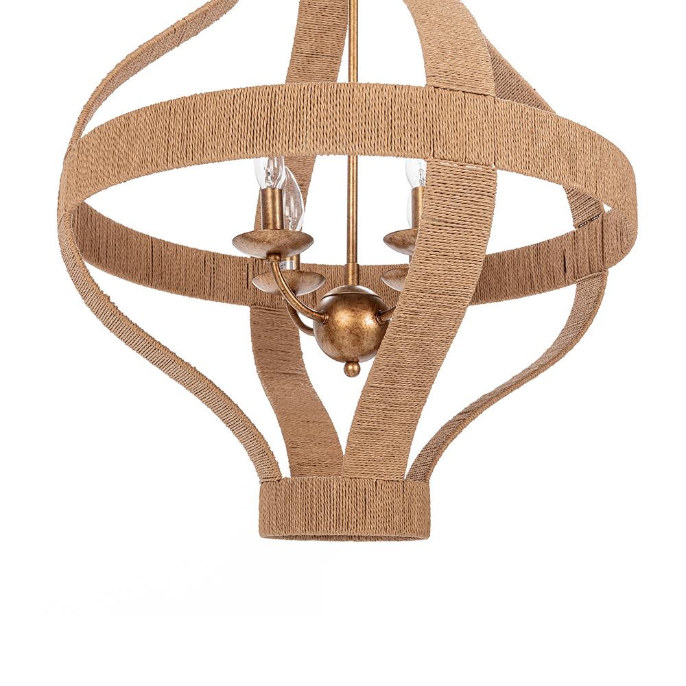 Classic Home  - Sarmiento Pendant Light, Large - Natural/ Gold - 56004273 veiw 6