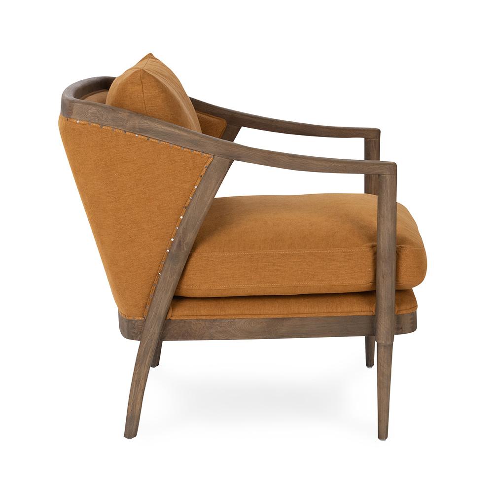 Classic Home  - Scarlett Oak Wood Accent Chair - Burnt Orange - 53006237 veiw 3