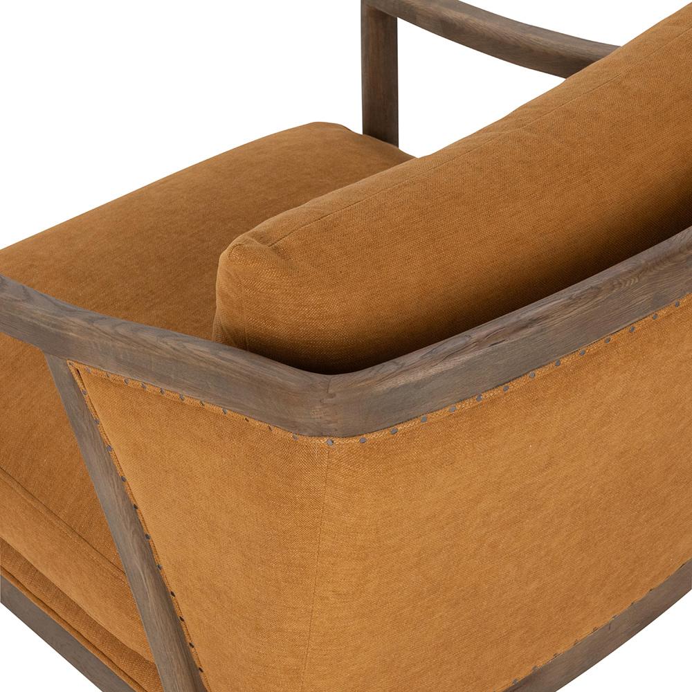 Classic Home  - Scarlett Oak Wood Accent Chair - Burnt Orange - 53006237 veiw 5