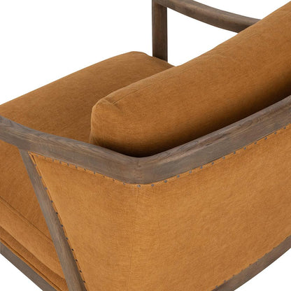 Classic Home  - Scarlett Oak Wood Accent Chair - Burnt Orange - 53006237 veiw 5