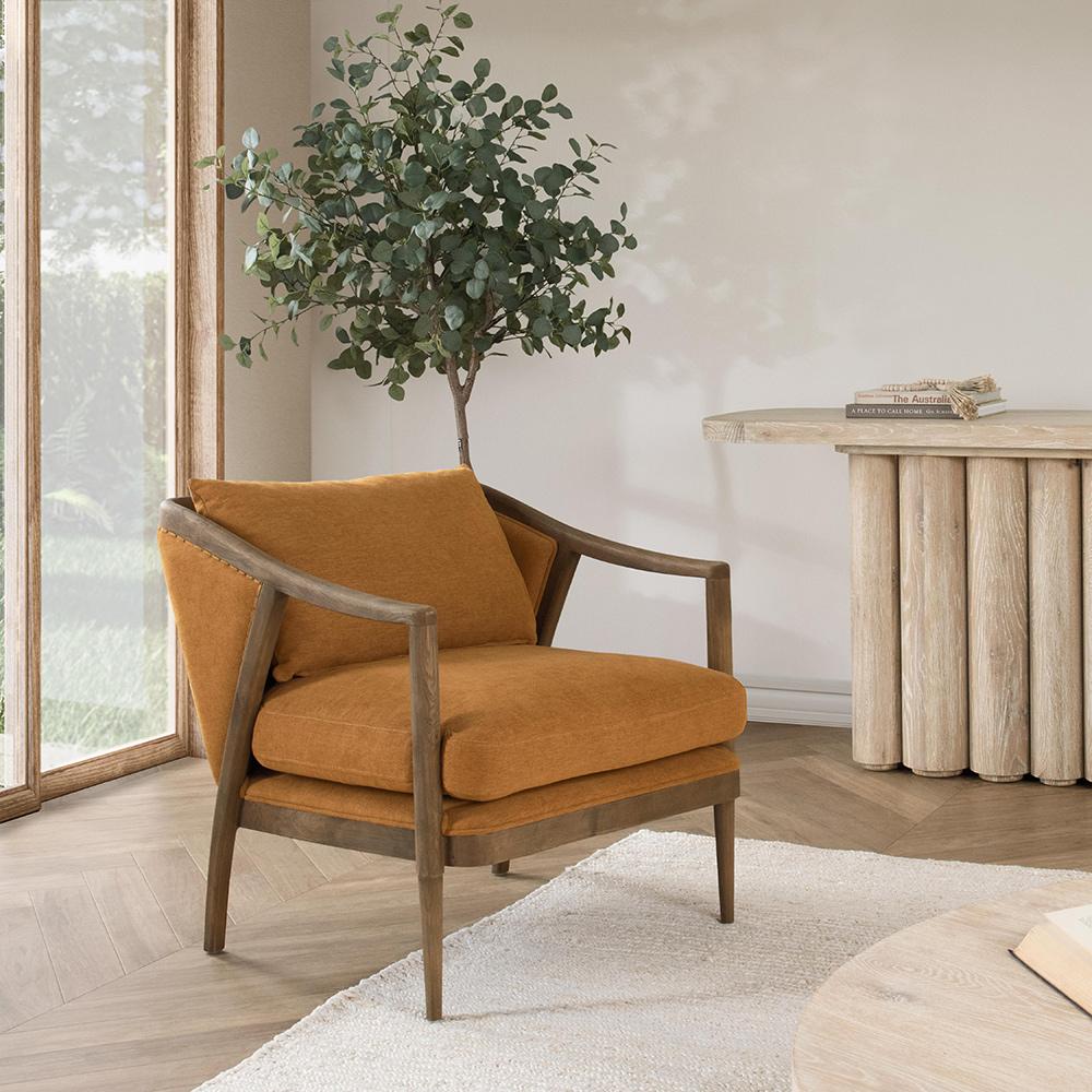 Classic Home  - Scarlett Oak Wood Accent Chair - Burnt Orange - 53006237 veiw 8