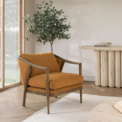 Classic Home  - Scarlett Oak Wood Accent Chair - Burnt Orange - 53006237 veiw 8