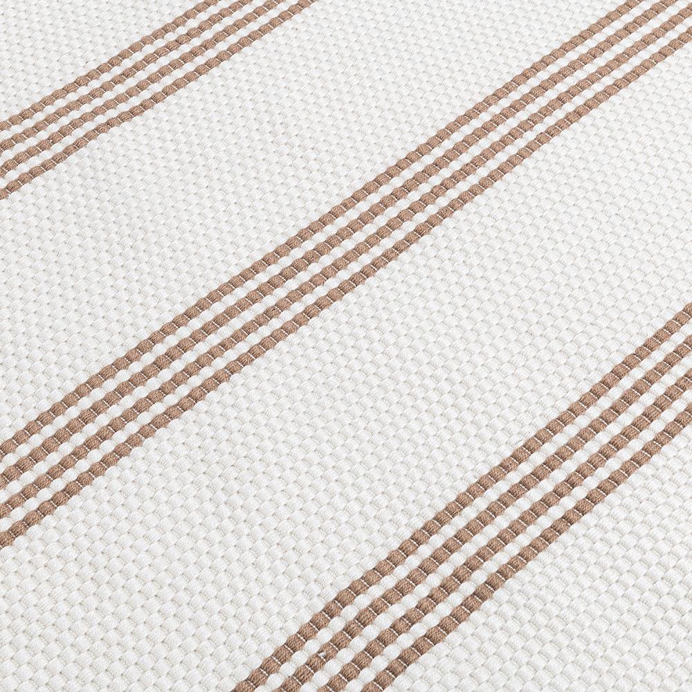 Villa by Classic Home - Sorrento 8x10 Handwoven Performance Stripe Ivory Fabric Area Rug - Ivory - 30132495 veiw 2