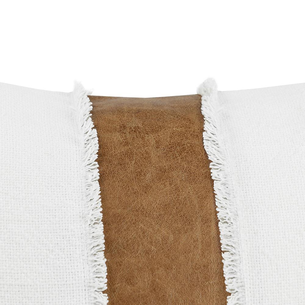 Villa by Classic Home - Steam 26x26 Linen Blend Fabric Throw Pillow - Ivory - Dumont - V300042 veiw 5