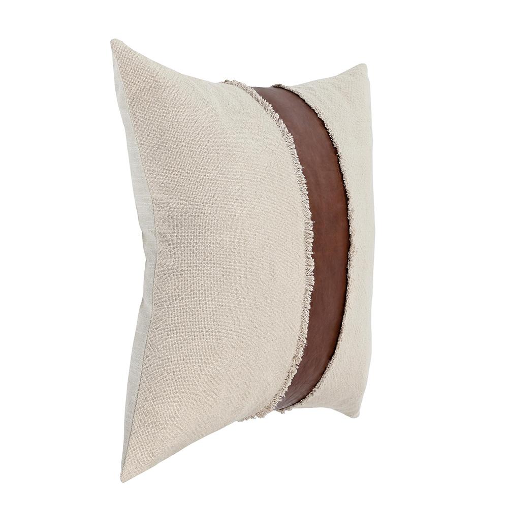 Villa by Classic Home - Steam 26x26 Linen Blend Fabric Throw Pillow - Natural-Kona Brown - V300041 veiw 4
