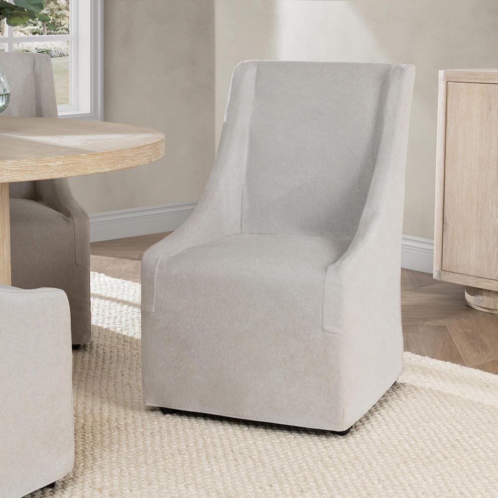 Classic Home  - Warwick Upholstered Rolling Dining Chair - Sandy Tan - 53051734 veiw 7