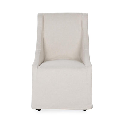 Classic Home  - Warwick Upholstered Rolling Dining Chair - Stone Beige - 53051735 veiw 2