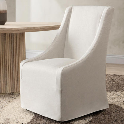 Classic Home  - Warwick Upholstered Rolling Dining Chair - Stone Beige - 53051735 veiw 7