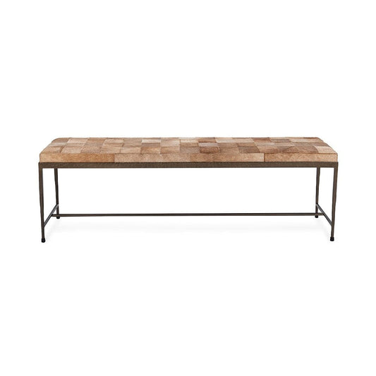 Classic Home  - Achen Hair on Hide Bench - Blonde - 53002074 veiw 2
