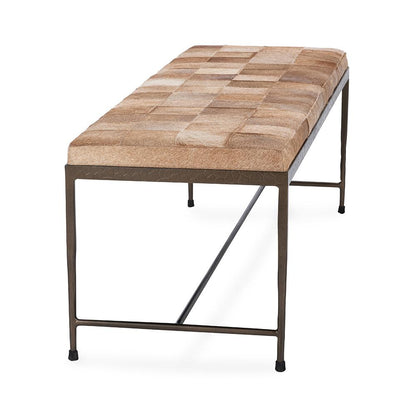 Classic Home  - Achen Hair on Hide Bench - Blonde - 53002074 veiw 3