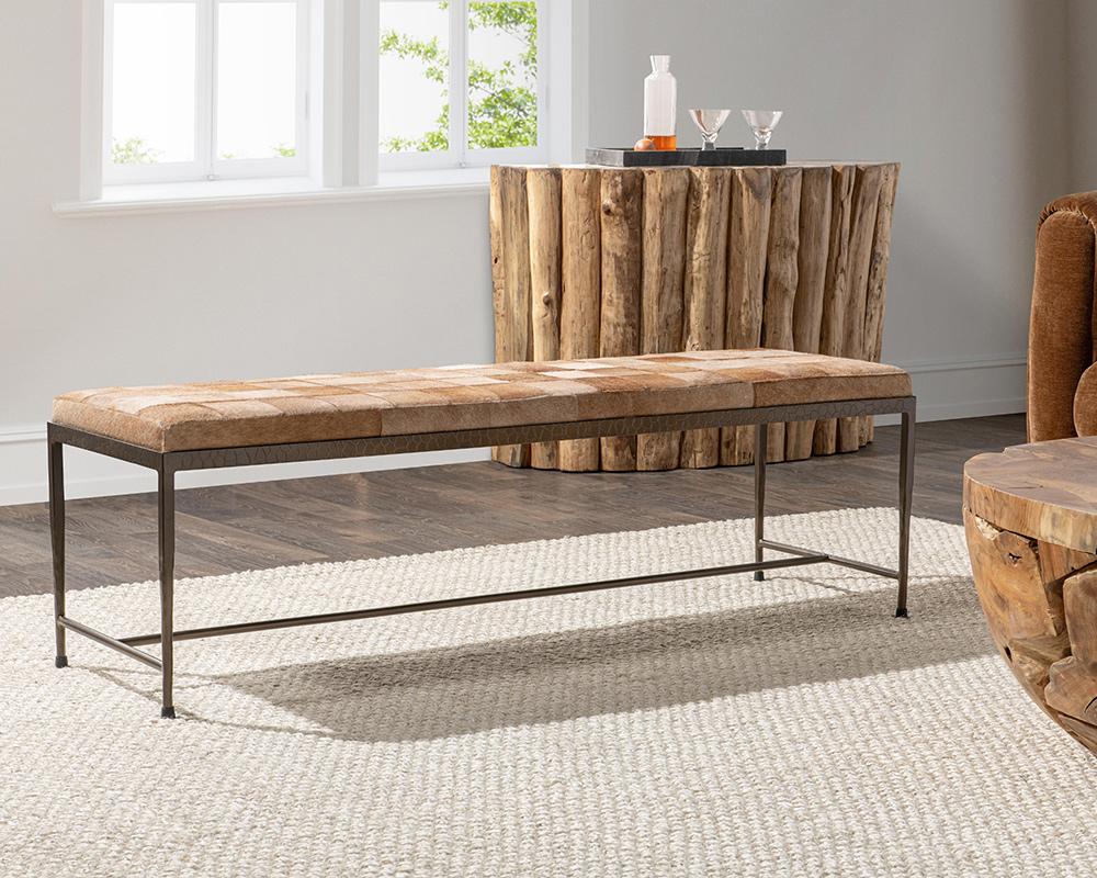Classic Home  - Achen Hair on Hide Bench - Blonde - 53002074 veiw 7