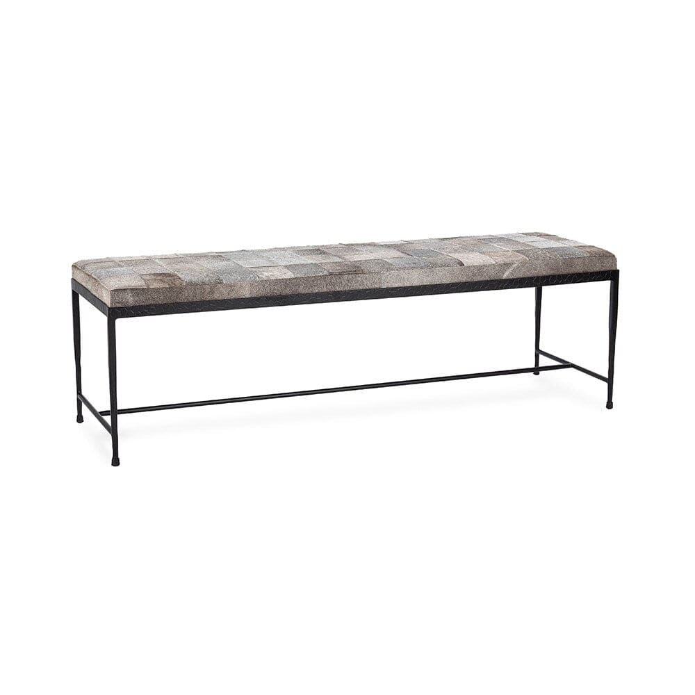 Classic Home  - Achen Hair on Hide Bench - Gray - 53002072 veiw 1