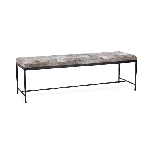 Classic Home  - Achen Hair on Hide Bench - Gray - 53002072 veiw 1