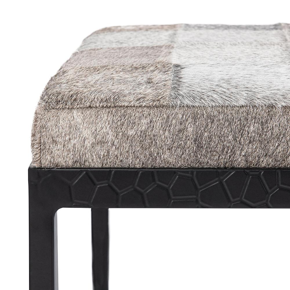 Classic Home  - Achen Hair on Hide Bench - Gray - 53002072 veiw 4