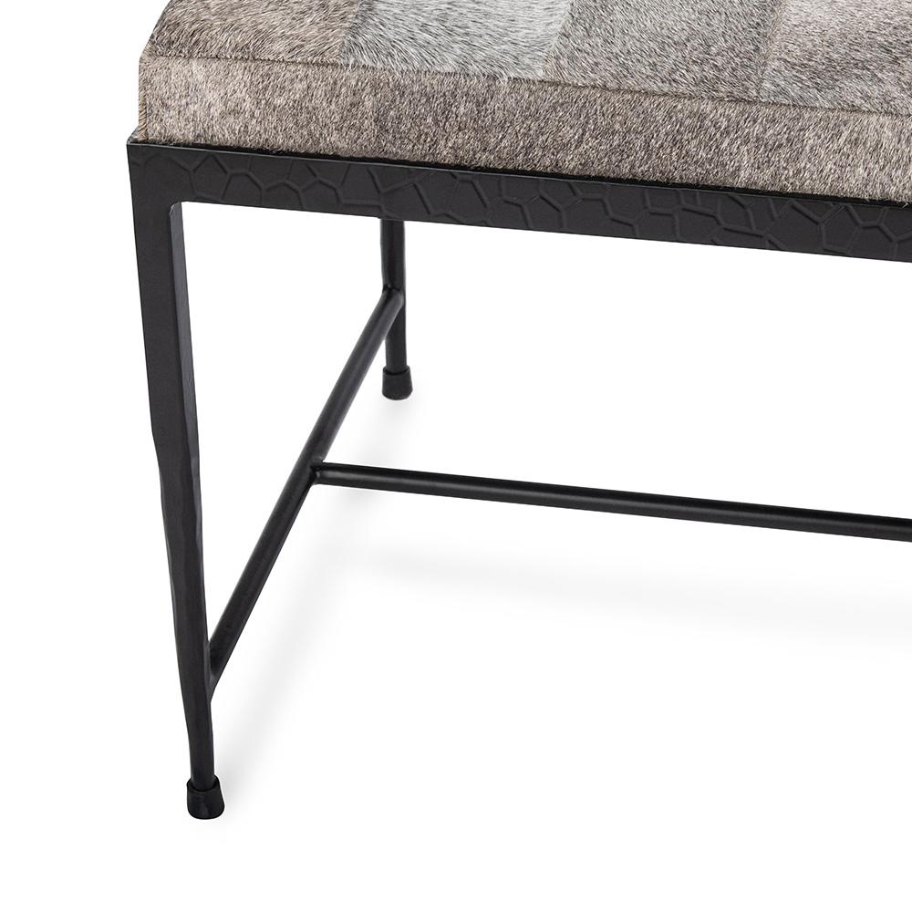 Classic Home  - Achen Hair on Hide Bench - Gray - 53002072 veiw 5