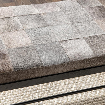 Classic Home  - Achen Hair on Hide Bench - Gray - 53002072 veiw 9