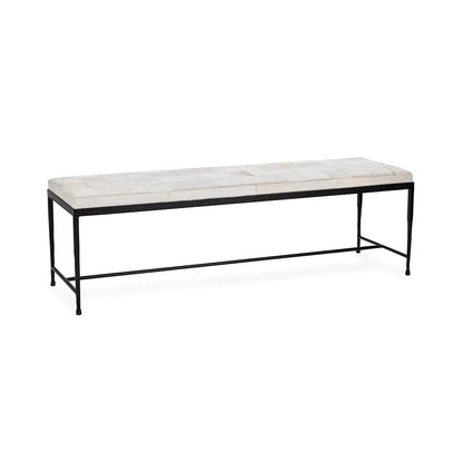 Classic Home  - Achen Hair on Hide Bench - Ivory - 53002071 veiw 1