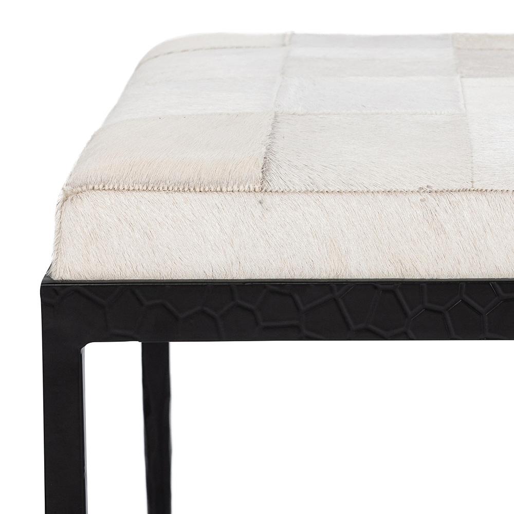 Classic Home  - Achen Hair on Hide Bench - Ivory - 53002071 veiw 4