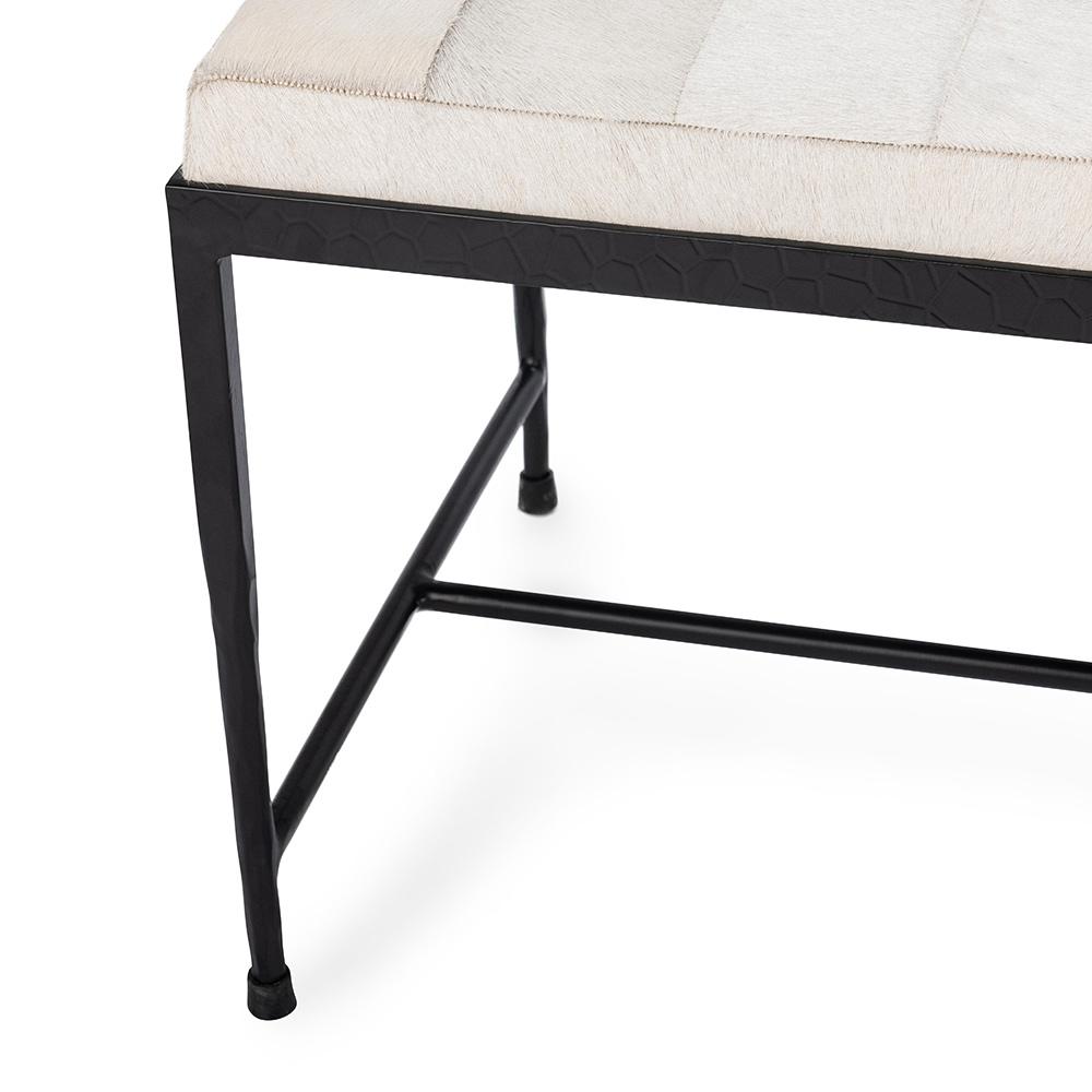 Classic Home  - Achen Hair on Hide Bench - Ivory - 53002071 veiw 5