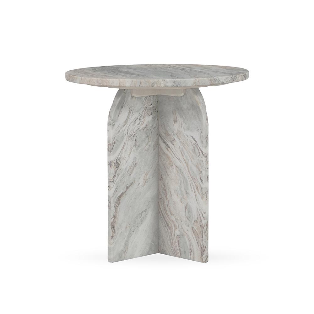 Classic Home  - Reilly Marble End Table - Gray - 51012025 veiw 2