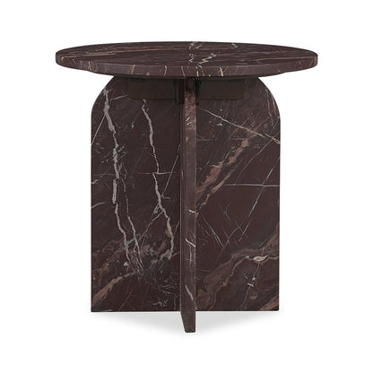 Classic Home  - Reilly Marble End Table - Red - 51012024 veiw 1
